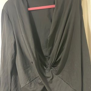 Long sleeve deep v top